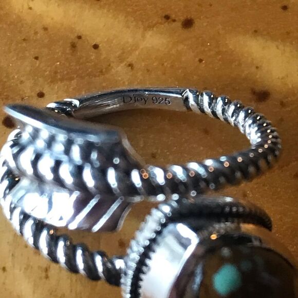 Royston Blue Horizon Turquoise Sterling Silver Arrow Ring Size 7 - Picture 4 of 9